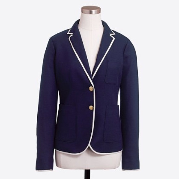J. Crew Jackets & Blazers - J. Crew Tipped Schoolboy Blazer Navy 6